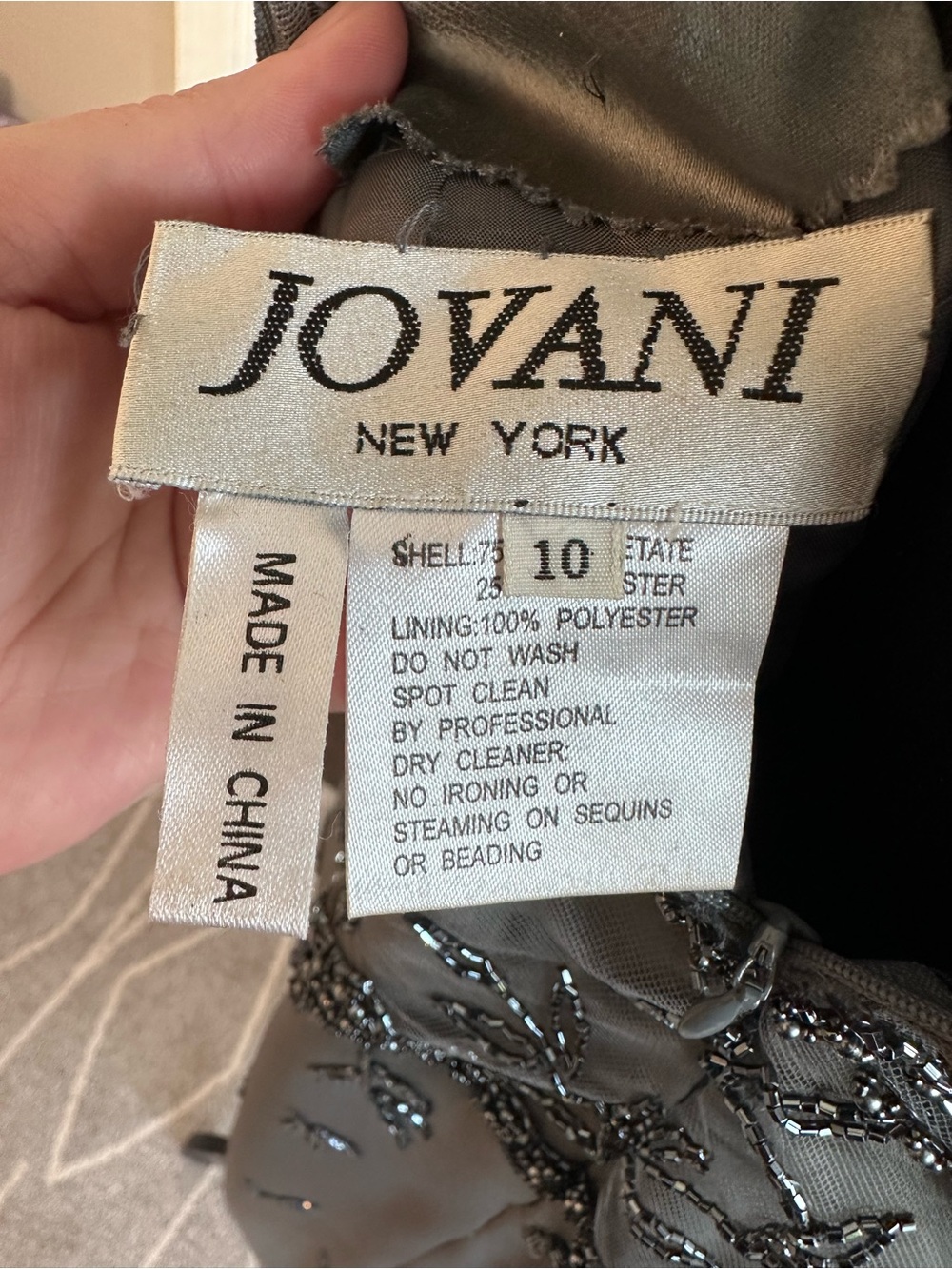 Jovani New York Gray Beaded Mesh Mother of the Bride Groom Gown - Picture 8 of 8